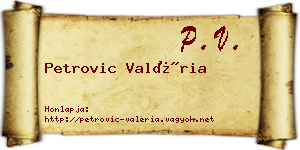Petrovic Valéria névjegykártya